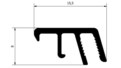 AWP 404 Top/Side GL 8x16 - 6000 mm - No surface treatment